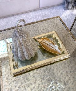 Inspire Me! Home Decor Gold Wavy Leaf Tray