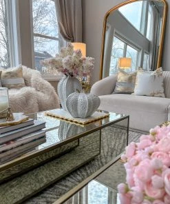 Inspire Me! Home Decor White Pomegranate Vase With Gold Trim (2 Sizes)