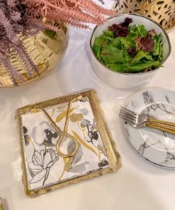 Inspire Me! Home Decor Decorative Square Lunch Napkins (9 Patterns)