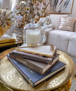 Inspire Me! Home Decor Small Marble Metallic Edged Tray