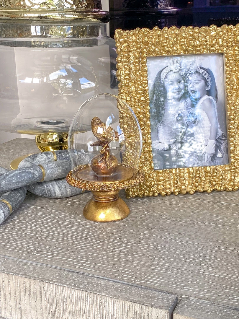 Inspire Me! Home Decor Golden Bird In Glass Cloche 3 Inspire Me! Home Decor Golden Bird In Glass Cloche