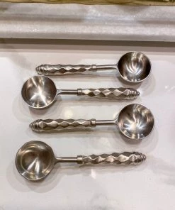 Inspire Me! Home Decor Silver Hammered Handle Spoons (Set Of 4)
