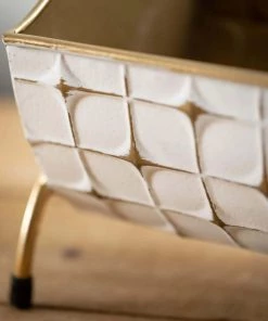 Inspire Me! Home Decor Indoor/Outdoor Gold And White Planters (2 Sizes) 11 Inspire Me! Home Decor Indoor/Outdoor Gold And White Planters (2 Sizes)