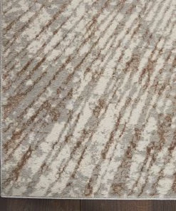 Nourison Metallic Abstract Area Rug Style 1 - Grey/Mocha (4 Sizes)