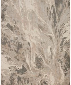 Nourison Elegance Area Rug- Grey/Charcoal/beige (5 Sizes) PILLOWS, RUGS, & THROWS