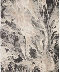 Nourison PILLOWS, RUGS, & THROWS Elegance Area Rug - Charcoal/Grey/Beige (10 Sizes)