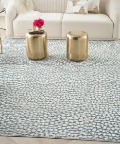 Nourison Inspire Me! Home Decor Joli Area Rug - Ivory/Blue/Grey (3 Sizes) PILLOWS, RUGS, & THROWS